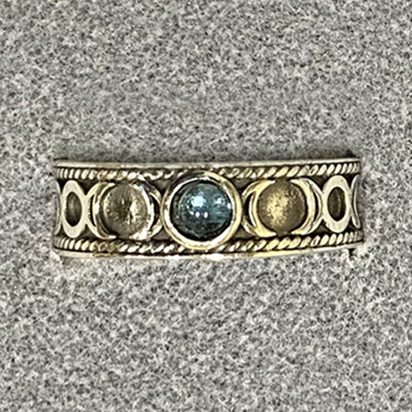 Triple Moon Band with Genuine Stone