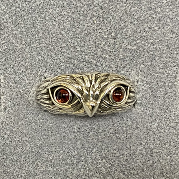 Owl with Genuine Stone