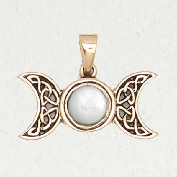 Celtic Triple Moon with Mother of Pearl Inlay