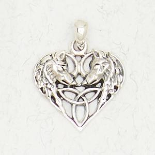 Wolf Lovers with Trinity Knot Heart