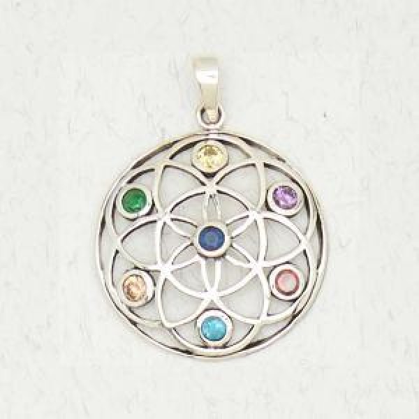 Seed of Life with Chakra Color CZs