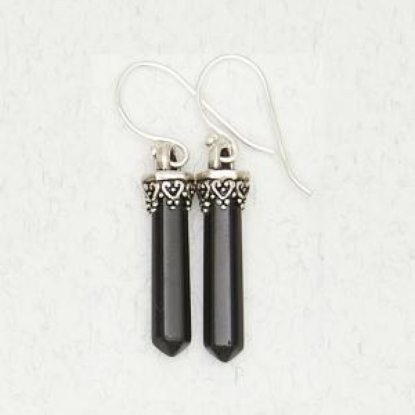 Black Onyx Mini Point Earrings