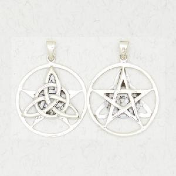 Trinity Knot & Pentacle – Double Sided pendant