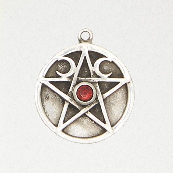 Crescent Moon Pentacle with Accent Stone