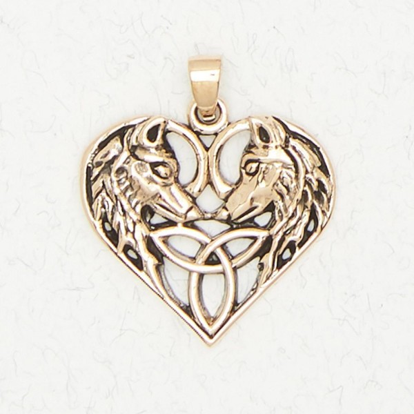 Wolf Lovers in Trinity Knot Heart