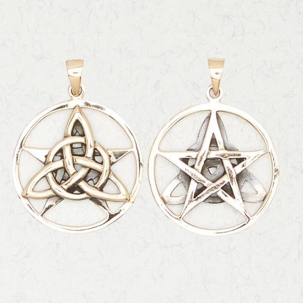 Trinity Knot & Pentacle- Double Sided pendant